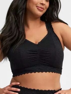 torrid Bralite Unlined 4-Way Stretch Lace Bralette 3x new black